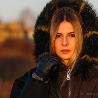 Осенний портрет девушки на закате дня :: Анатолий Клепешнёв