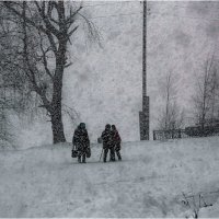 Уличная съёмка. Снегопад. :: Валентин Кузьмин