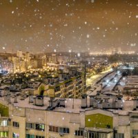 Ночной снегопад над Белгородом :: Игорь Сарапулов