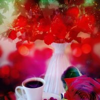 Розы красной аромат и горячий кофе .... :: tatyana 