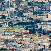 Московский Кремль и высотка МИДа с высоты одной из башен Москва-сити. :: Валерий Рыкунов