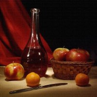 Натюрморт яблоками и бутылью :: Александр Семенов