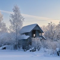 Морозное утро с инеем на дачах :: Василий Колобзаров