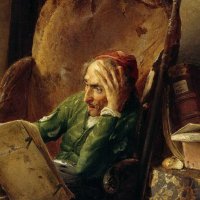 Дон Кихот в кресле, читающий рыцарский роман об Амадисе Гальском. Адольф Шрёдтер (1805-1875) :: Gen Vel