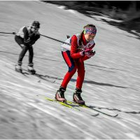 Скоростной спуск на лыжах. :: Валентин Кузьмин