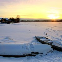 Зимний пруд на закате :: Нэля Лысенко