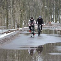 Велопокатушки. Отражаясь в лужах. :: Мария Васильева