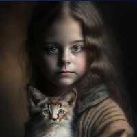 Девочка с котёнком :: Людмила Фил