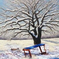 Зимний дуб и скамья :: Юрий Гайворонский