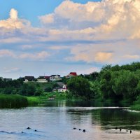 Вечерние облака подсвеченные солнцем. :: Восковых Анна Васильевна 