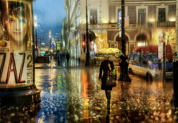 Дождливые городские пейзажи в снимках Эдуарда Гордеева
