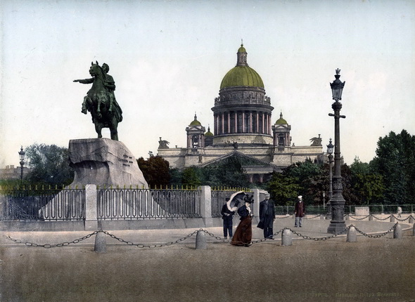 Неизвестный автор. Санкт-Петербург. Площадь Петра Великого. 1900 – 1910-е. Фотохром