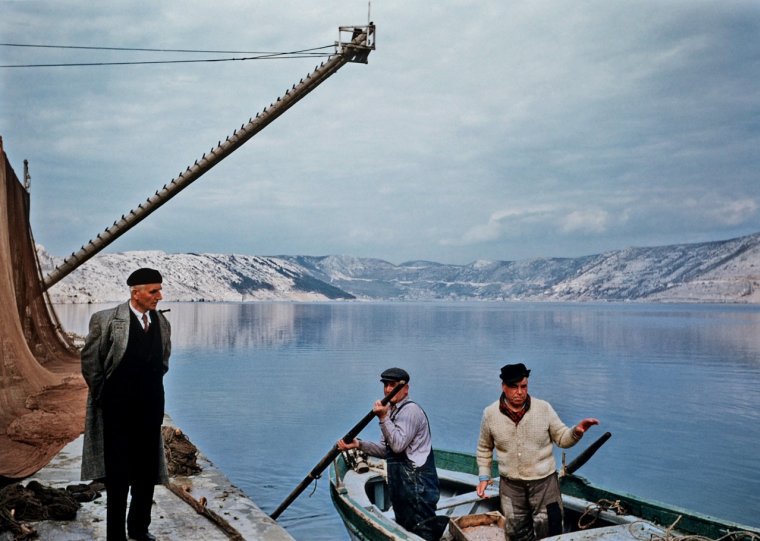 Рыбаки и Вранское озеро, Хорватия, 1955 год.