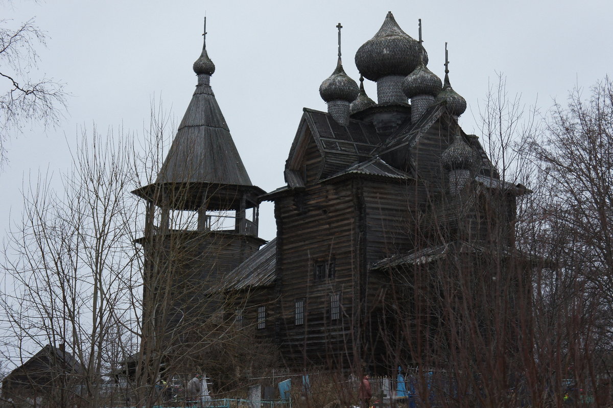 д. Щелейки. Пятиглавый храм Дмитрия Мироточивого с шатровой колокольней, 1783 г - Елена Павлова (Смолова)