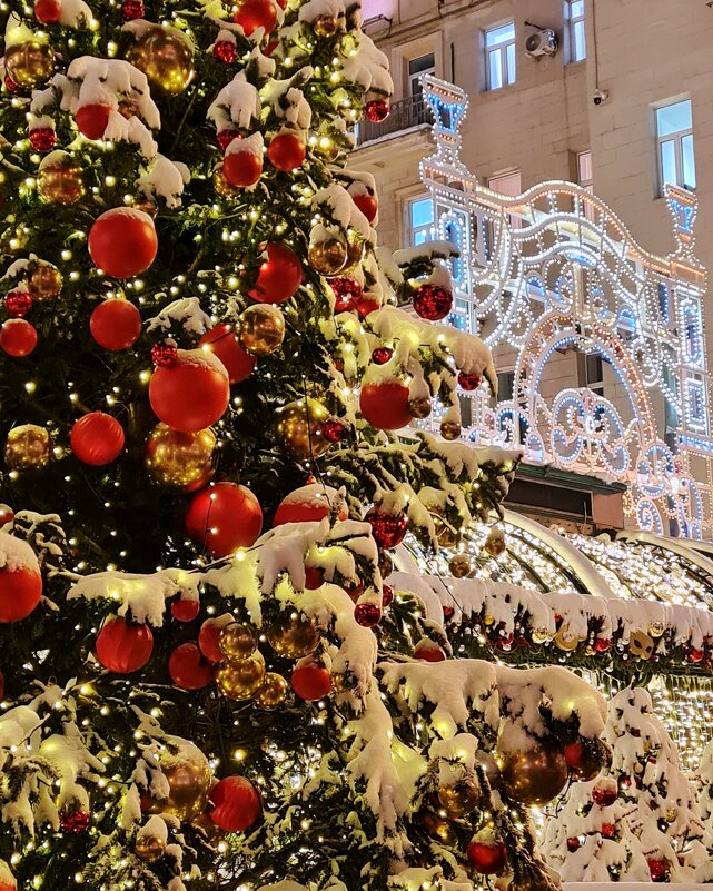 Москва новогодняя. Тверская площадь. - Надежда Лаптева