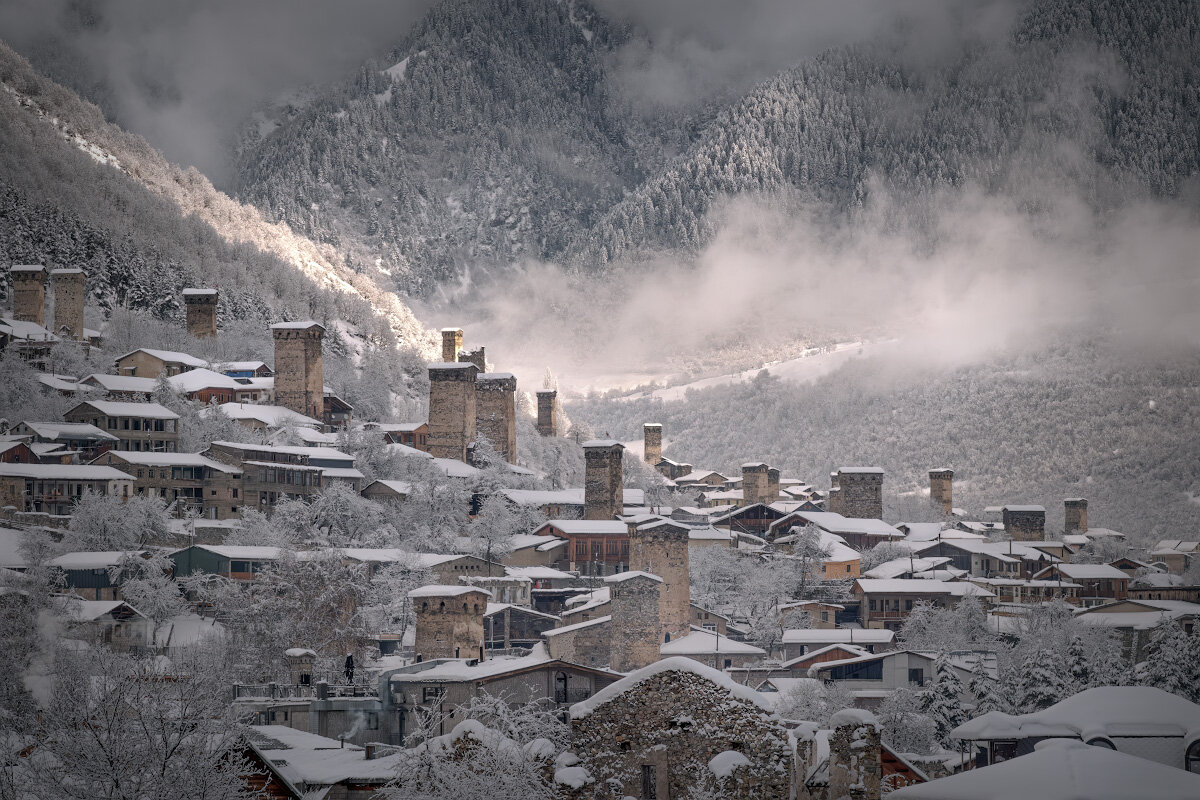 Mestia Towers After Snowfall - Fuseboy 