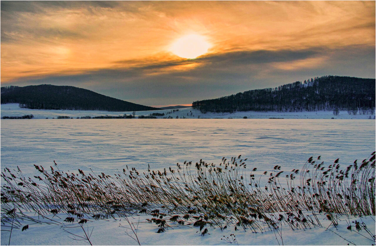 Зимний вечер у озера.. - Алексей Мезенцев