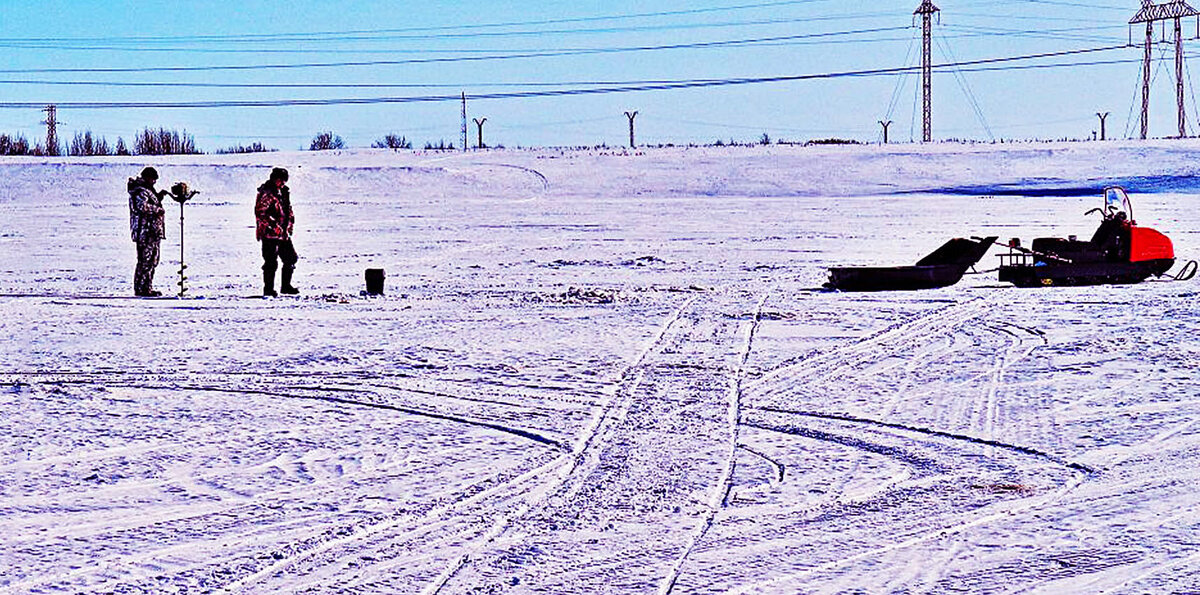 Февраль...Чеускинские рыбаки на карьере! - Владимир 