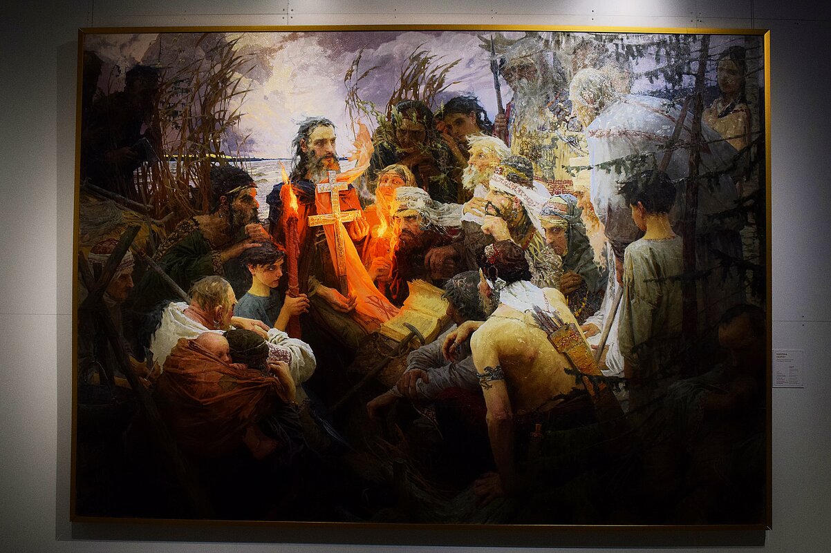 Екатерина Моргун "Святой Леонтий Ростовский проповедует язычникам", 2008 г.  - Татьяна Помогалова