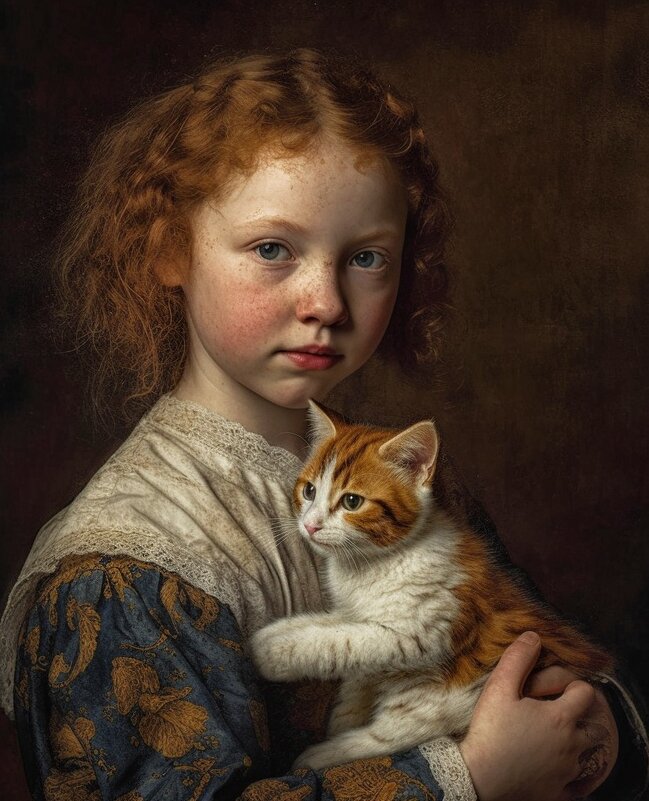 Девочка с котом - Valentin Bondarenko