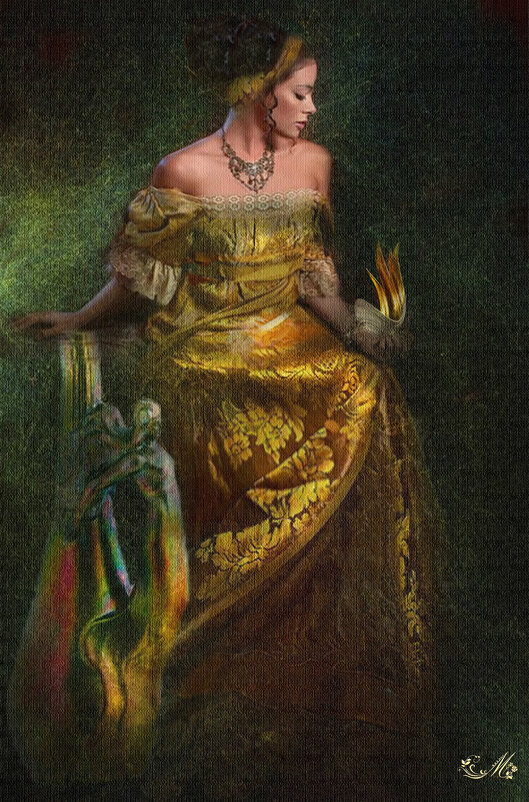 Девушка  с  вазой - Е.М. ***