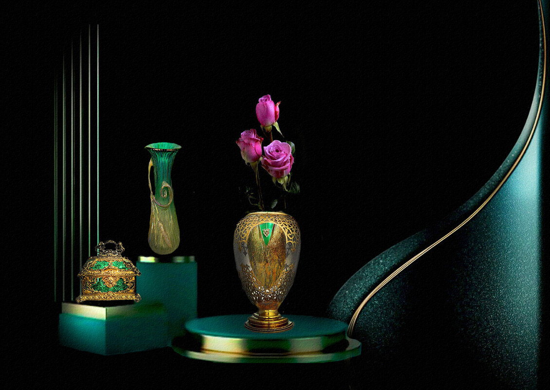 уголок  интерьера  в  бирюзовых  тонах - Е.М. ***