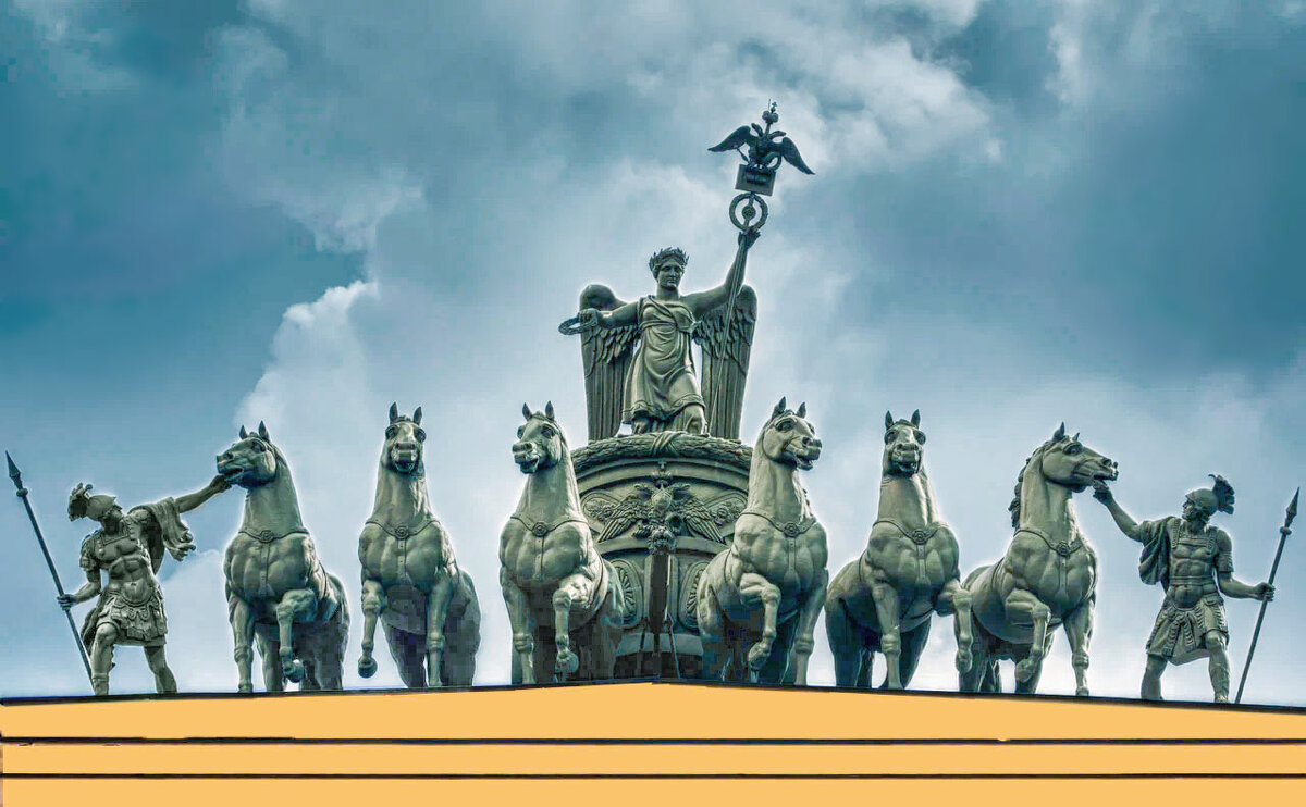 Санкт-Петербург, Дворцовая площадь. Колесница императора-триумфатора на Арке Главного Штаба - Стальбаум Юрий Санкт-Петербург, Дворцовая площадь. Колесница императора-триумфатора на Арке Главного Штаба - Стальбаум Юрий