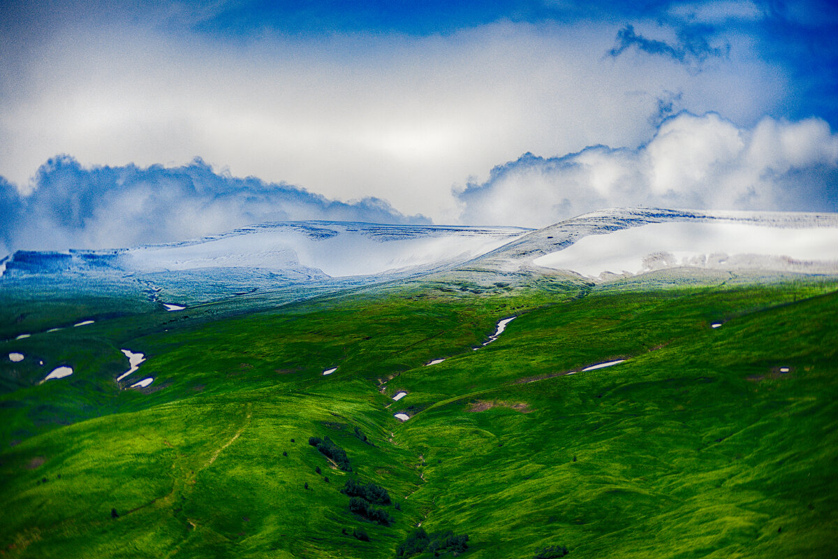 Alpine meadows and snow-capped peaks of the Lagonak Range. - Игорь Хижняк