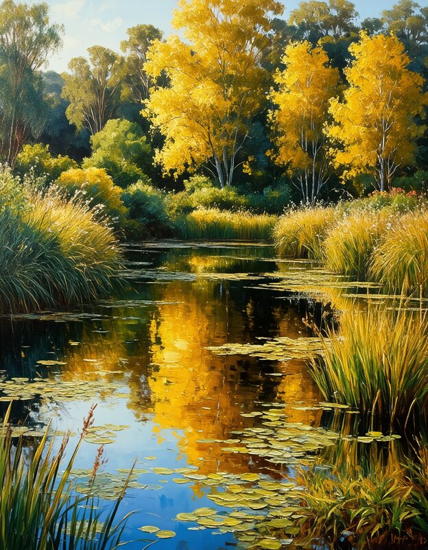 Интерьерная картина "Осеннее Озеро" 2 - дмитрий мякин