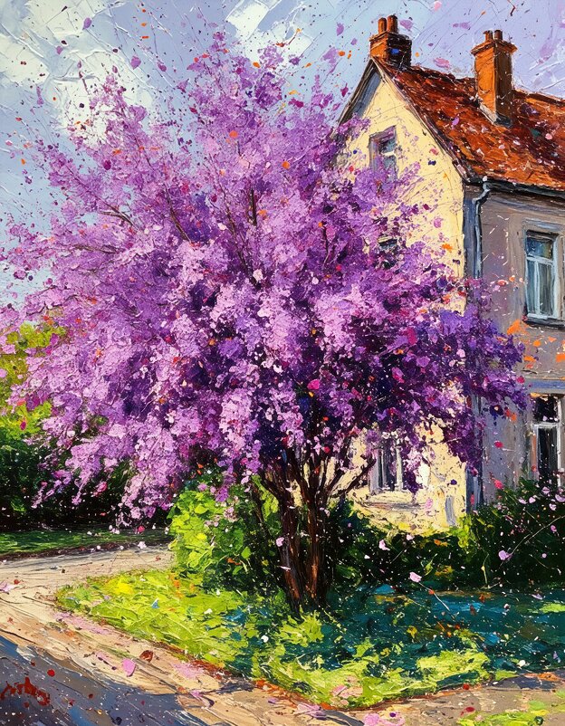 Интерьерная картина "Сирень у дома" - дмитрий мякин Интерьерная картина "Сирень у дома" - дмитрий мякин