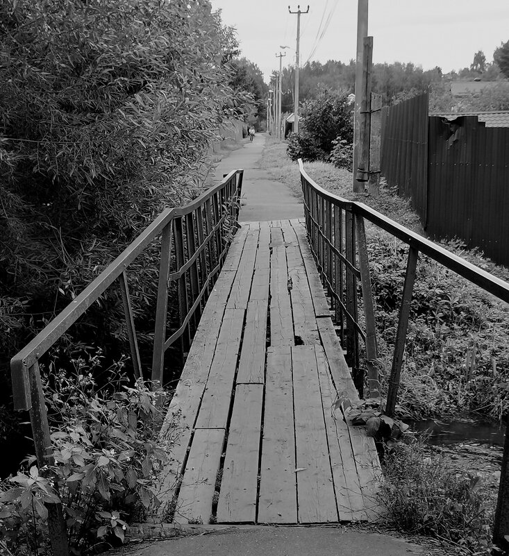 Старый мостик. Черно-белая фотография - Любимова Ольга Старый мостик. Черно-белая фотография - Любимова Ольга
