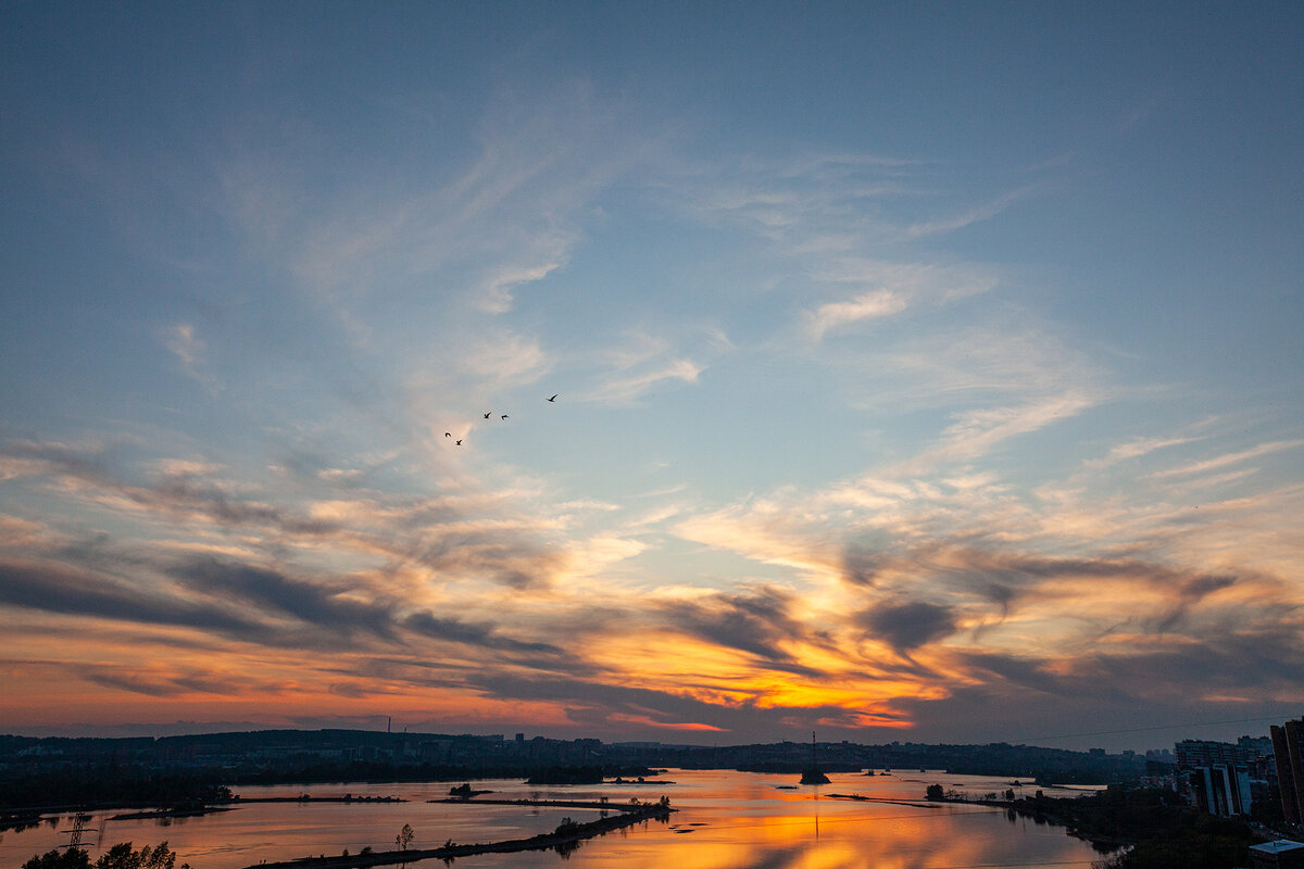 перелетные птицы на закате - Denis Doroshenko