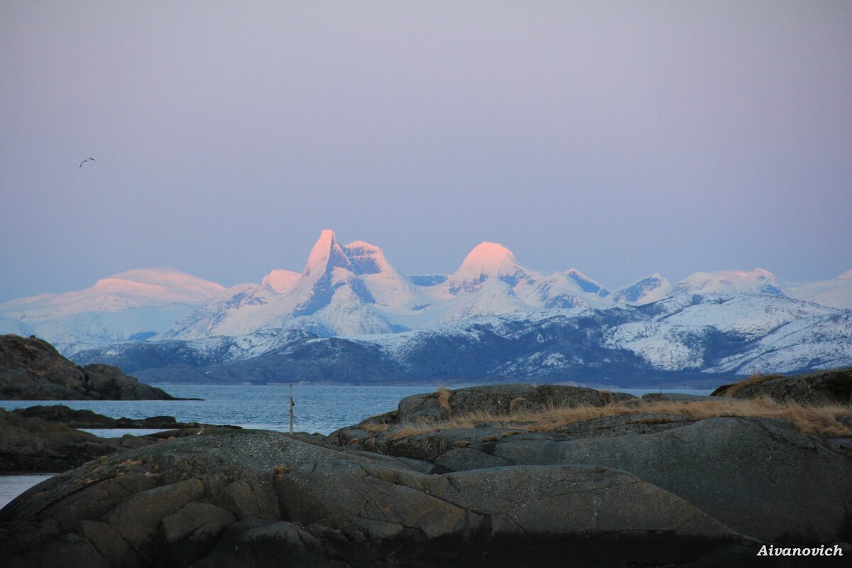 Розовые вершины сопок. - Андрей Андреев Андреев