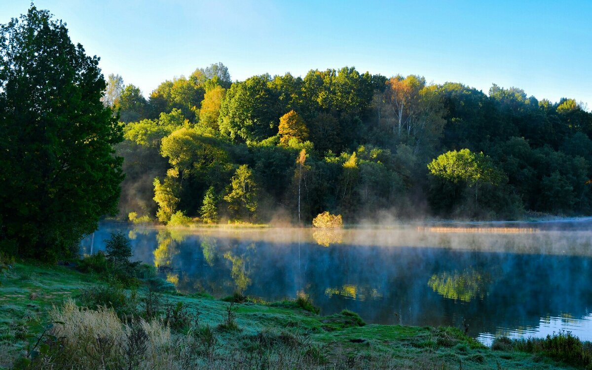 Осеннее утро на озере. - Милешкин Владимир Алексеевич 