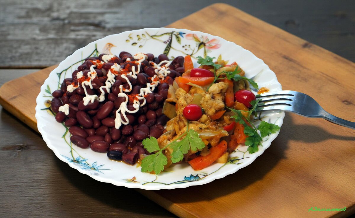 Тушёные дождевики с овощами и красной фасолью - Андрей Заломленков
