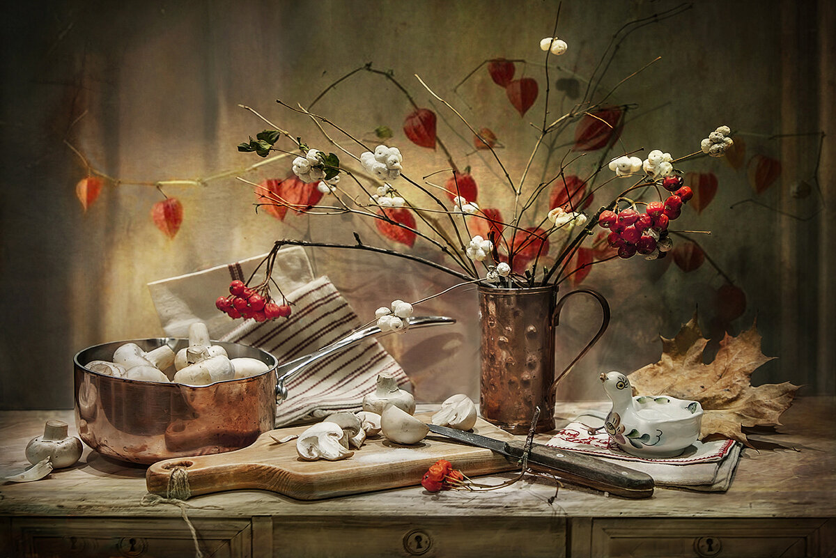 Натюрморт с шампиньонами. - Bosanat 