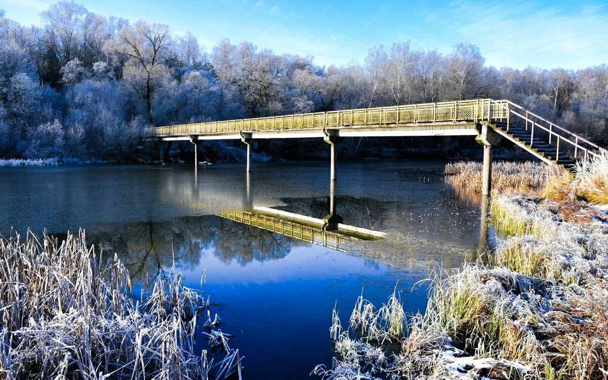 Пейзаж с мостом. - Милешкин Владимир Алексеевич 