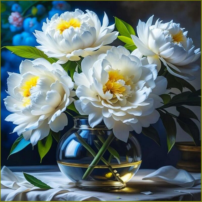 Букет  белых пионов ... - Валентина Надсон