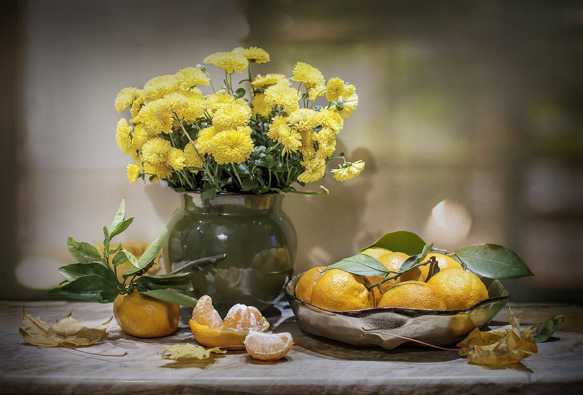 Хризантемы и мандарины. - Bosanat Хризантемы и мандарины. - Bosanat