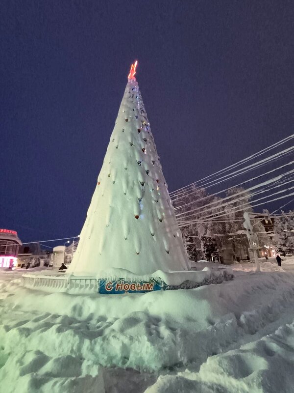 Новогодняя ёлка в снежной шубе - tatyana 