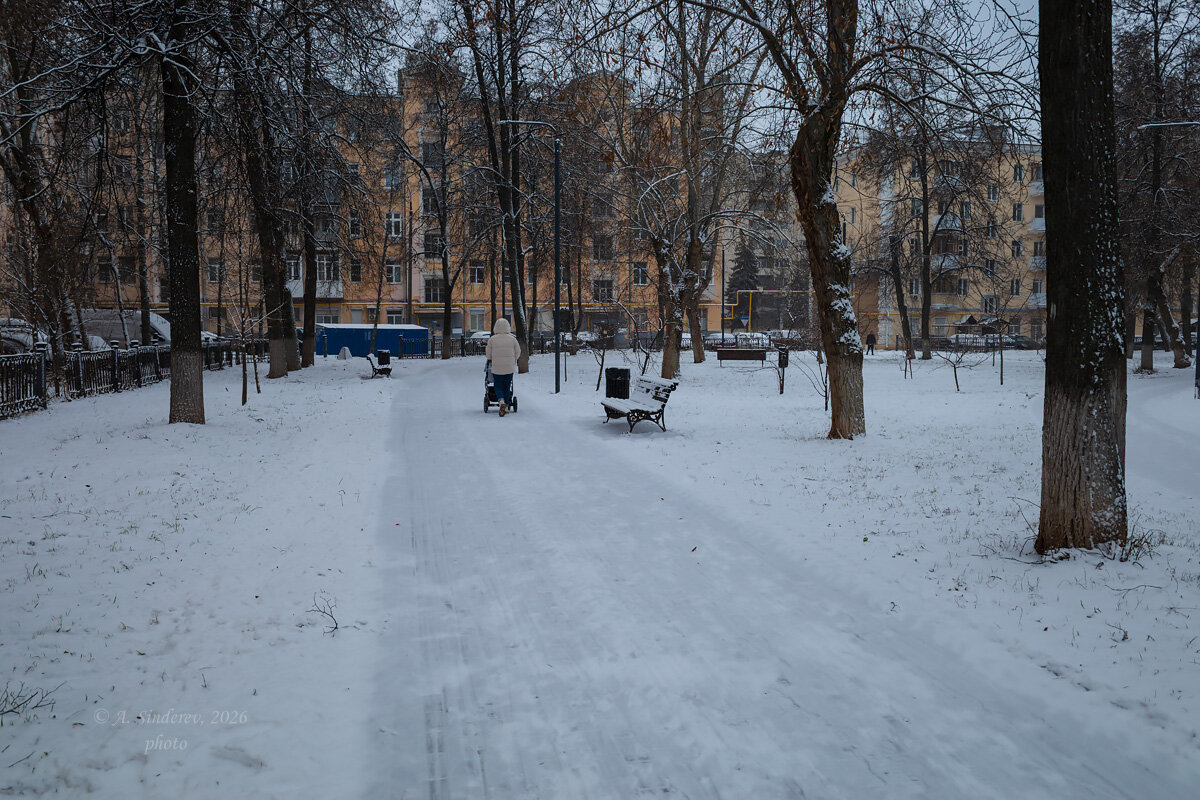 Девушка с коляской на прогулке - Александр Синдерёв
