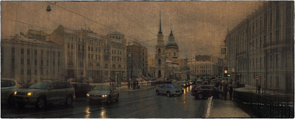 My magic Petersburg_02843_Мост Белинского с видом на Симеоновскую церковь - Станислав Лебединский