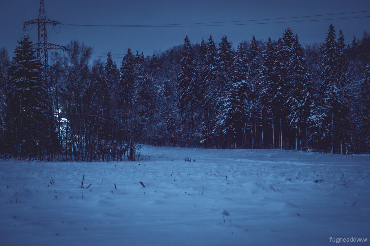 Зимняя поляна ночью - fogmeadowww m