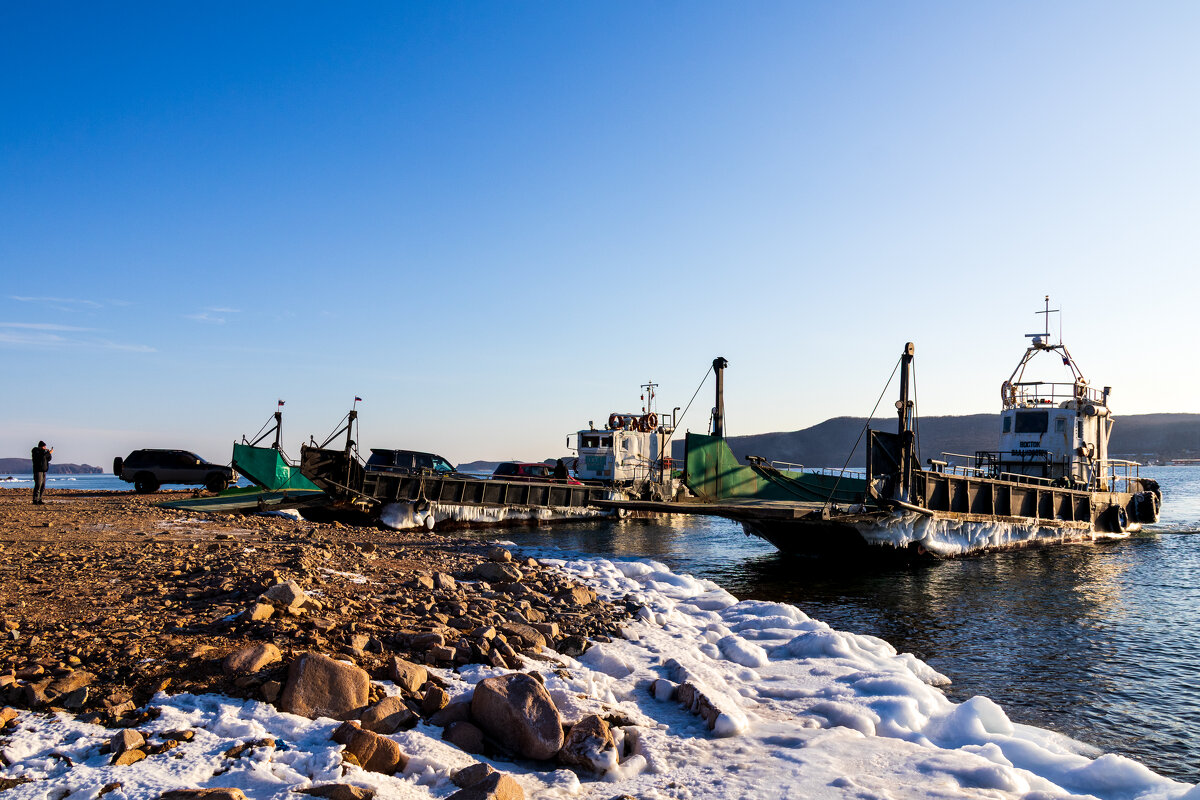 Зимняя переправа на остров Попова. - Шурф Сьлядек 