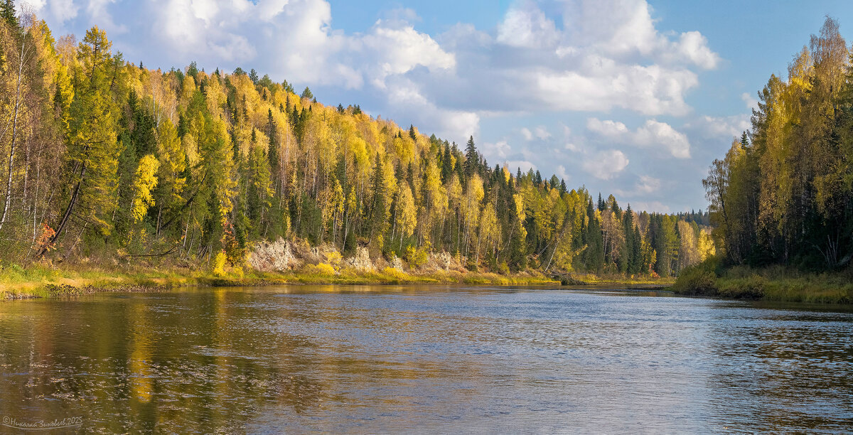 Осень на реке Ухта. Выходы Тиманского кряжа - Николай Зиновьев
