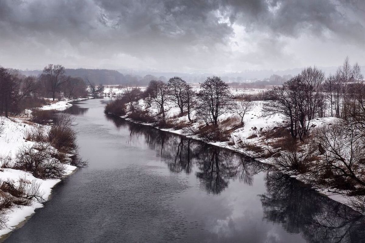 ... хмурый, холодный пейзаж, река Упа, Тульская область ... - Дмитрий Сундеев