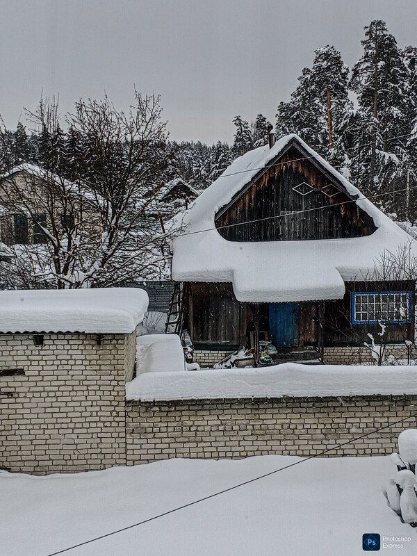 Постройки на фоне леса - Юлия Денискина