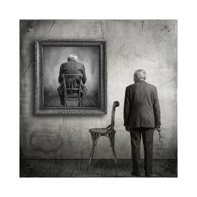 автопортрет  художника интроверта - старик 