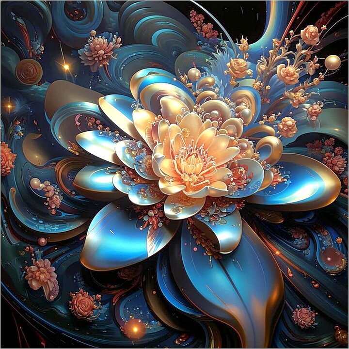 фрактальные цветы нейросети. - Mila 