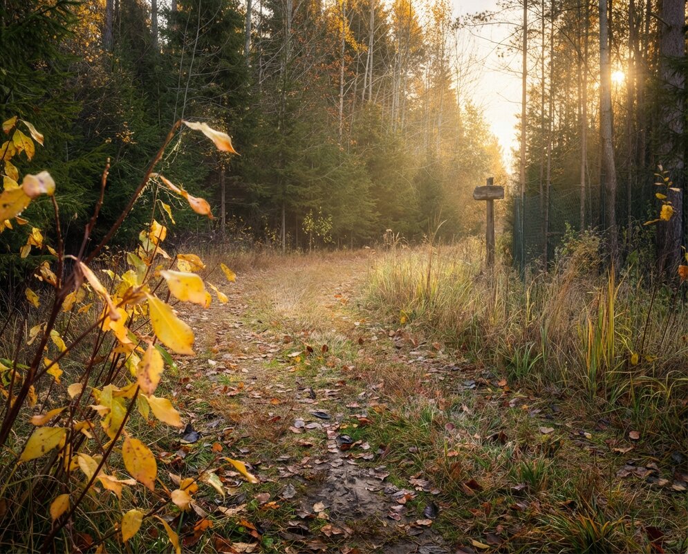 Поворот старой дороги осенью - Лилия 